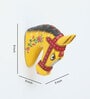 Yellow Colour Horse Sclupture Mango Wood Wall Mask
