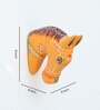 Orange Colour Horse Sclupture Mango Wood Wall Mask