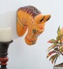 Orange Colour Horse Sclupture Mango Wood Wall Mask