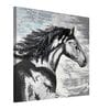 Horse Multicolour Teak Wood Canvas Art Print