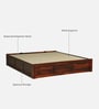 Horten Sheesham Wood King Size Bed In Honey Oak  Finish With Hydraulic Storage