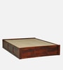 Horten Sheesham Wood Queen Size Bed In Honey Oak  Finish With Box Storage