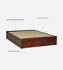 Horten Sheesham Wood Queen Size Bed In Honey Oak  Finish With Box Storage