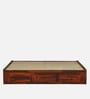 Horten Sheesham Wood Queen Size Bed In Honey Oak  Finish With Box Storage