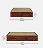 Horten Sheesham Wood Queen Size Bed In Honey Oak  Finish With Box Storage