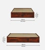 Horten Sheesham Wood Queen Size Bed In Honey Oak  Finish With Box Storage