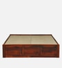 Horten Sheesham Wood Queen Size Bed In Honey Oak  Finish With Box Storage