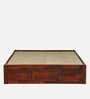 Horten Sheesham Wood Queen Size Bed In Honey Oak  Finish With Box Storage