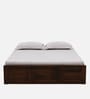 Horten Sheesham Wood Queen Size Bed In Provincial Teak Finish With Hydraulic Storage