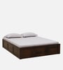 Horten Sheesham Wood Queen Size Bed In Provincial Teak Finish With Hydraulic Storage