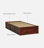 Horten Sheesham Wood Single Bed In Honey Oak  Finish With Box Storage