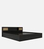 Hoshi Queen Size Bed with Box Storage & Headboard Storage in Wenge Finish