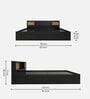 Hoshi Queen Size Bed with Box Storage & Headboard Storage in Wenge Finish