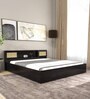 Hoshi Queen Size Bed with Box Storage & Headboard Storage in Wenge Finish