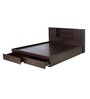 Hoshi Queen Size Bed in Wenge Finish with Drawer Storage