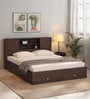 Hoshi Queen Size Bed in Wenge Finish with Drawer Storage