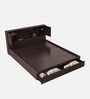 Hoshi Queen Size Bed in Wenge Finish with Drawer Storage