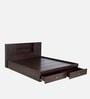 Hoshi Queen Size Bed in Wenge Finish with Drawer Storage