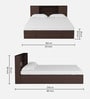 Hoshi Queen Size Bed in Wenge Finish with Drawer Storage