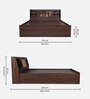 Hoshiko Queen Size Bed in Walnut Finish With Box Storage
