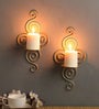 Gold Wall Set Of 2 Metal Candle Holder
