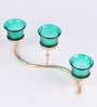 Delphine Set Of 3 Blue Metal Table Tea Light Holder