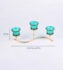 Delphine Set Of 3 Blue Metal Table Tea Light Holder