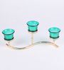 Delphine Set Of 3 Blue Metal Table Tea Light Holder
