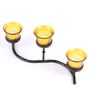 Euphoria Set Of 3 Black Metal Table Tea Light Holder