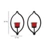 Hosley Metal Tea Light Candles Holder With Red Glasses And Tealights