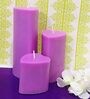 Hosley Rose Fragrance Heart Shape Scented Pillar Candle Set, Pack Of 3 