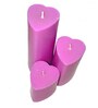 Hosley Rose Fragrance Heart Shape Scented Pillar Candle Set, Pack Of 3 