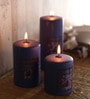 Lavender Fields Aroma Set of 3 Purple Wax Scented Candles