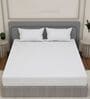 White Solid 180 TC Polyester King Sized Bedsheet With 2 Pillow Covers