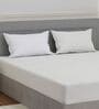White Solid 180 TC Polyester King Sized Bedsheet With 2 Pillow Covers