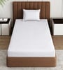 White Solid 180 TC Polyester Bedsheet With Single Size Bedsheet With 1 Pillow Cover