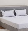 White Solid 210 TC Cotton Single Size Bedsheet With 1 Pillow Cover