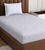 White Solid 210 TC Cotton Bedsheet With Single Size Bedsheet With 1 Pillow Cover