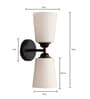 Houghton 2 White Glass Wall Light