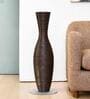 Tall Neck Brown Polyresin Floor Vase