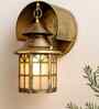 House Box Shaped Antique Gold Metal Wall Sconce