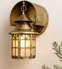 House Box Shaped Antique Gold Metal Wall Sconce