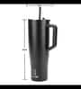 House of Quirk 1200ML Drinkmate Tumbler with Handle and 2 Straw Flip Lid, Stainless Steel Large Water Bottle Gifts for Women Men Him Her (Black)