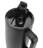 House of Quirk 1200ML Drinkmate Tumbler with Handle and 2 Straw Flip Lid, Stainless Steel Large Water Bottle Gifts for Women Men Him Her (Black)