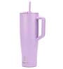 House of Quirk 1200ML Drinkmate Tumbler with Handle and 2 Straw Flip Lid, Stainless Steel Large Water Bottle Gifts for Women Men Him Her (Lilac)