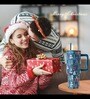 House of Quirk 1200ML Stainless Steel Christmas Tumbler Hot and Cold with Handle and Lid 2 Straw, Double Insulated Cup 100% Leak Proof Mug Cupholder for Gym, Travelling (Merry Blue)