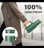 House of Quirk 1200ML Stainless Steel Tumbler Hot and Cold with Handle and Lid 2 Straw, Double Insulated Cup 100% Leak Proof Mug Cupholder for Gym, Travelling (Lime Pistachio)