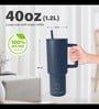 House of Quirk 1200ML Stainless Steel Tumbler Hot and Cold with Handle and Lid 2 Straw, Double Insulated Cup 100% Leak Proof Mug Cupholder for Gym, Travelling (Chess)