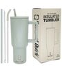 House of Quirk 1200ML Stainless Steel Tumbler Hot and Cold with Handle and Lid 2 Straw, Double Insulated Cup 100% Leak Proof Mug Cupholder for Gym, Travelling (Lime Pistachio)
