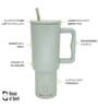 House of Quirk 1200ML Stainless Steel Tumbler Hot and Cold with Handle and Lid 2 Straw, Double Insulated Cup 100% Leak Proof Mug Cupholder for Gym, Travelling (Lime Pistachio)